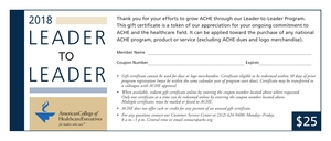 ACHE $25 Gift Certificate (1 point)